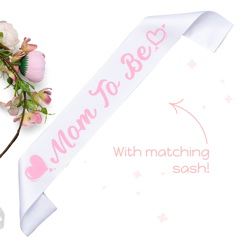 Baby Shower Decoration For Mom To Be And Dad To Be, Pink Flowers Style Tiara