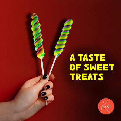 Kicko Twist Lollipops in Sticks - Pack of 12 3 Inch Flavored Lollipops in a Stick -