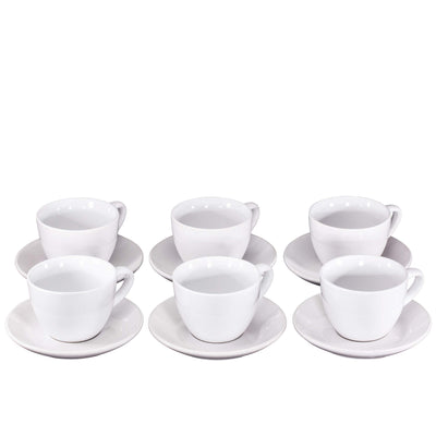 Cappuccino Cups with Saucers by Bruntmor - 6 ounce - Set of 6