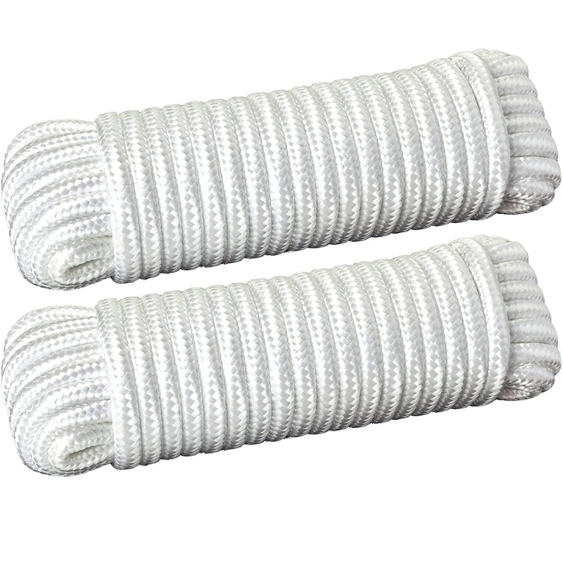 Katzco Nylon Rope Twisted Solid Braided - 1 Roll of 3/8 Inch x 50 Feet Rope - for Camping