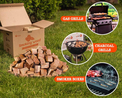 Zorestar Apple Wood Chunks - 10-12lb of Smoking Wood for Grilling and BBQ + 1pc of Apple