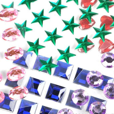 Kicko Self-Adhesive Jewels - 500 Pc - 0.5 inches Colorful Shiny Rhinestone Stickers