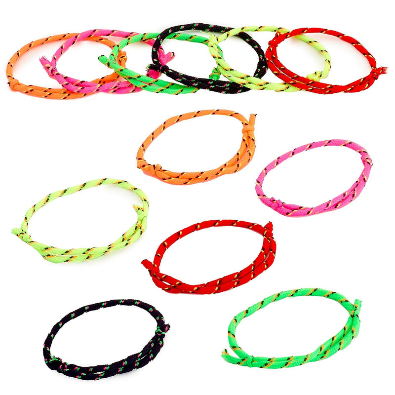 Kicko Neon Rope Friendship Bracelets - 12 Pack -Assorted Color - Personal Wear, Fashion