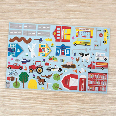 Kicko Make a Rural and Urban Sticker - Set of 12 Huge Stickers Scene for Birthday Treat