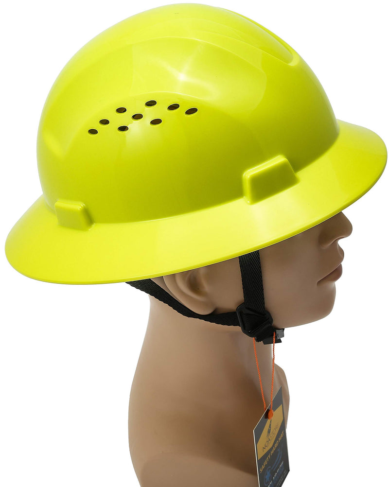 Noa Store HDPE Lime Full Brim Hard Hat with Fas-trac