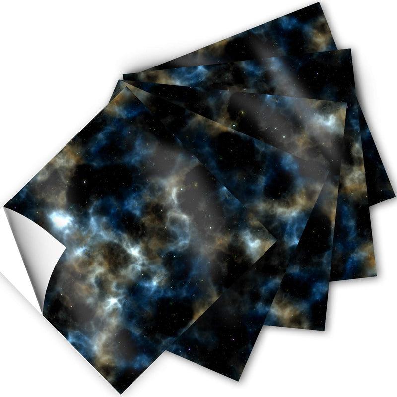 Craftopia Craft Vinyl Squares - 12 x 12-Inch Galaxy Space Patterned Sheets for Design