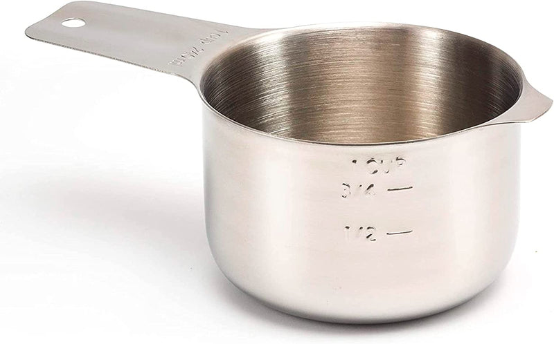 1 Cup Measuring Cup Stainless Steel Metal, Accurate, Engraved Markings Us