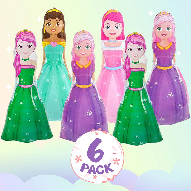 Kicko 36 Inch Princess Balloon Bundle - 6 Pack Vinyl Inflatables - Huge Birthday Party