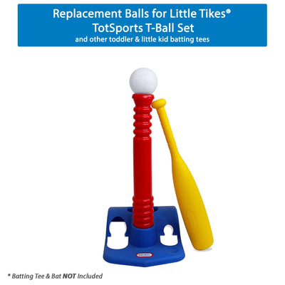 Toddler & Little Kids Replacement T Ball Baseball Balls - Oversized Tballs for Little