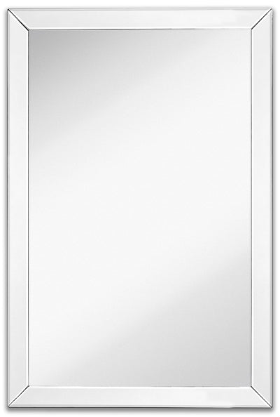 Large Flat Framed Wall Mirror With 2 Inch Edge Beveled Mirror Frame | Premium Silver