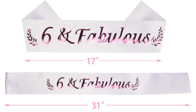 6th Birthday Gifts for Girls, 6th Birthday Tiara and Sash, 6th Fabulous Sash and Crystal