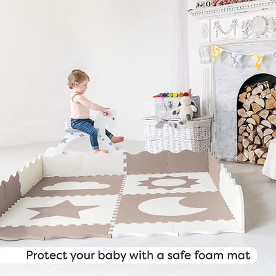 Baby Play Mat Tiles - 61" X 61" Extra Large, Non Toxic Foam Baby Floor Mat -