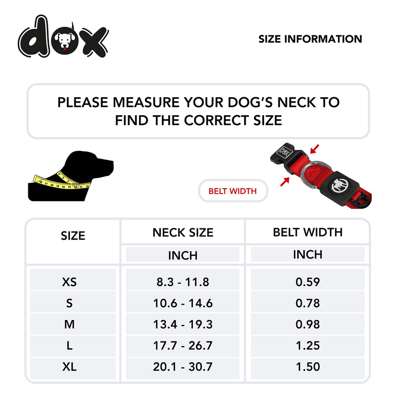 DDOXX Dog Collar Nylon, Adjustable | Many Colors & Sizes | for Small, Medium & Large Dogs