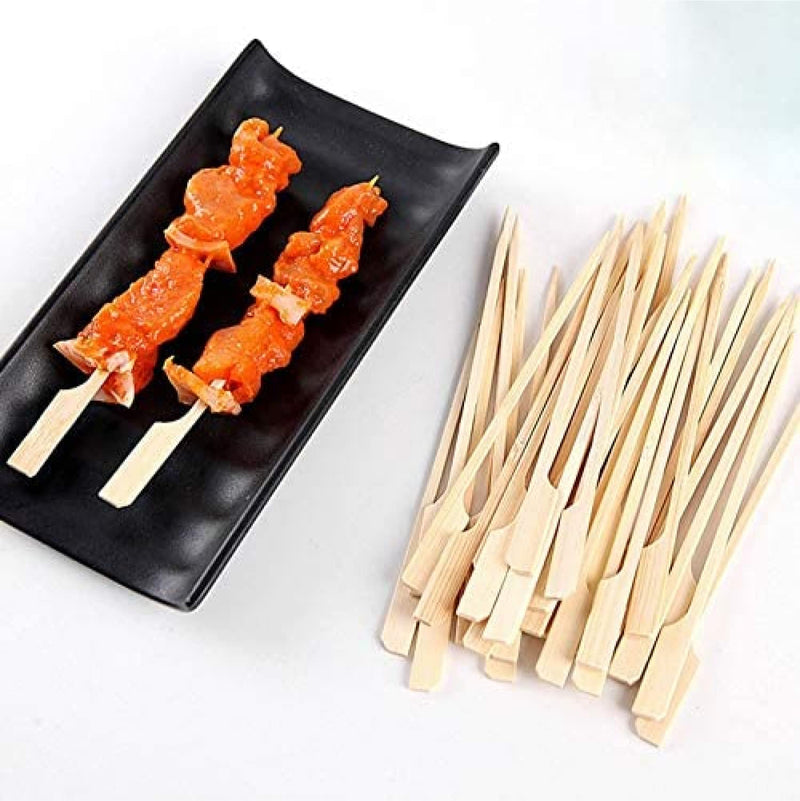 4 Inches Premium Natural Bamboo Picks Paddle Skewers - 200