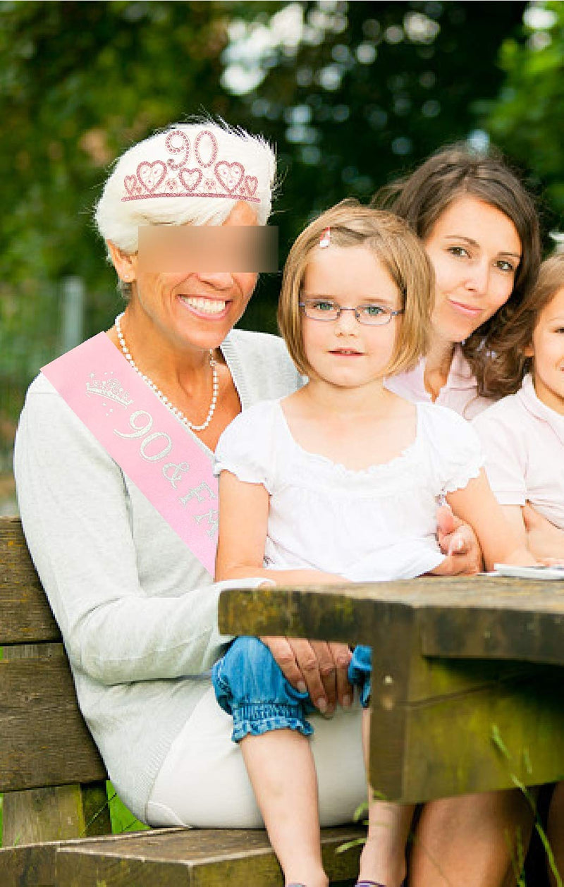 90th Birthday,90 Birthday Crown,90th Birthday Sash and Tiara,Birthday 90,90th Birthday