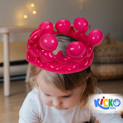 Kicko Inflatable Crowns - 13.25 Inch Majestic Crown Inflates for King, Queen, Prince