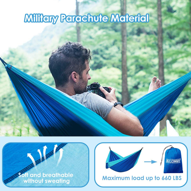 ACOWAY Hammock Camping Double, Hammock and Tree Straps, Camping Hammock Lightweight Travel