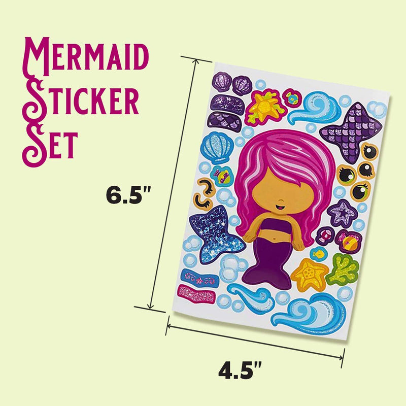 Kicko Make a Mermaid Sticker - Set of 24 Magical Sticker Sheet for Easter Basket Stuffer