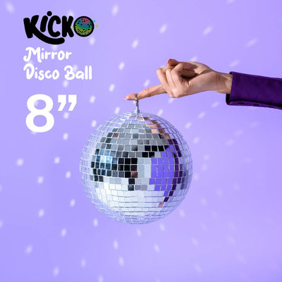 Kicko Mirror Disco Ball - Cool and Fun Silver Hanging Party Disco Ball  8 Inch Party