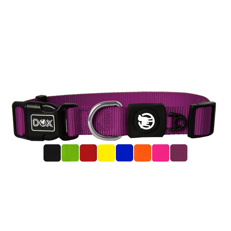 DDOXX Dog Collar Nylon, Adjustable | Many Colors & Sizes | for Small, Medium & Large Dogs