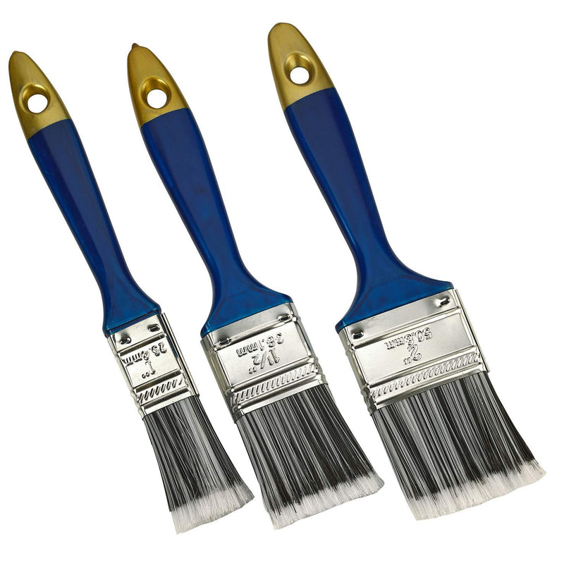 Paint Brushes Set - Polyester Bristles 3 Piece Value Pack - Tools And Home