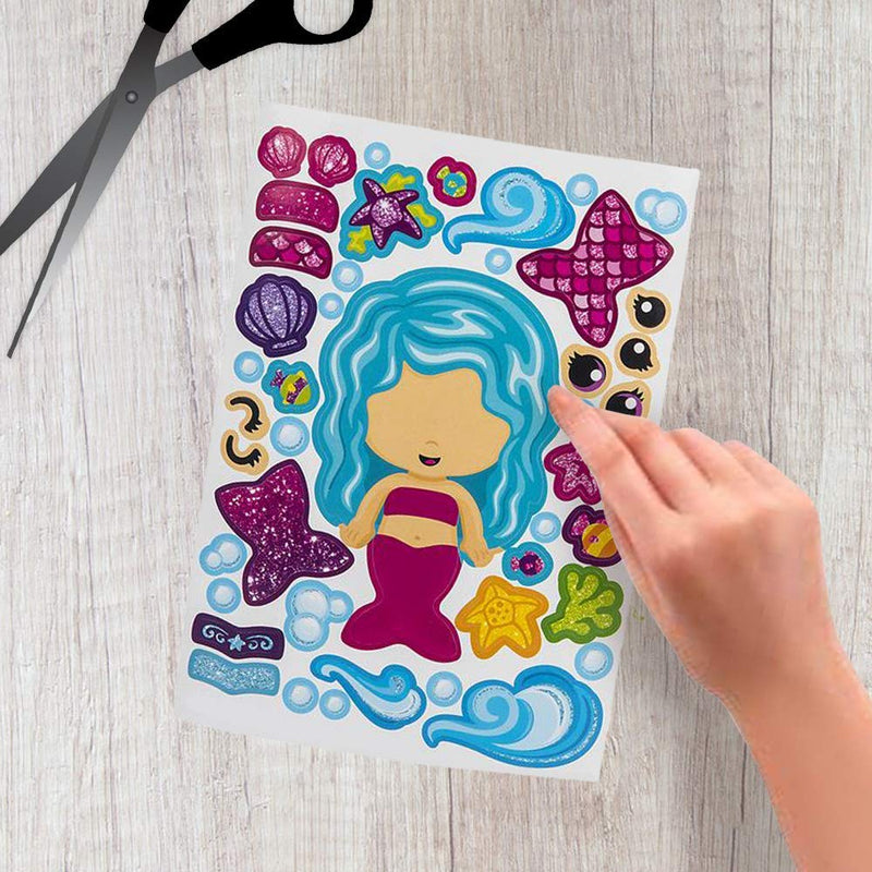 Kicko Make a Mermaid Sticker - Set of 24 Magical Sticker Sheet for Easter Basket Stuffer