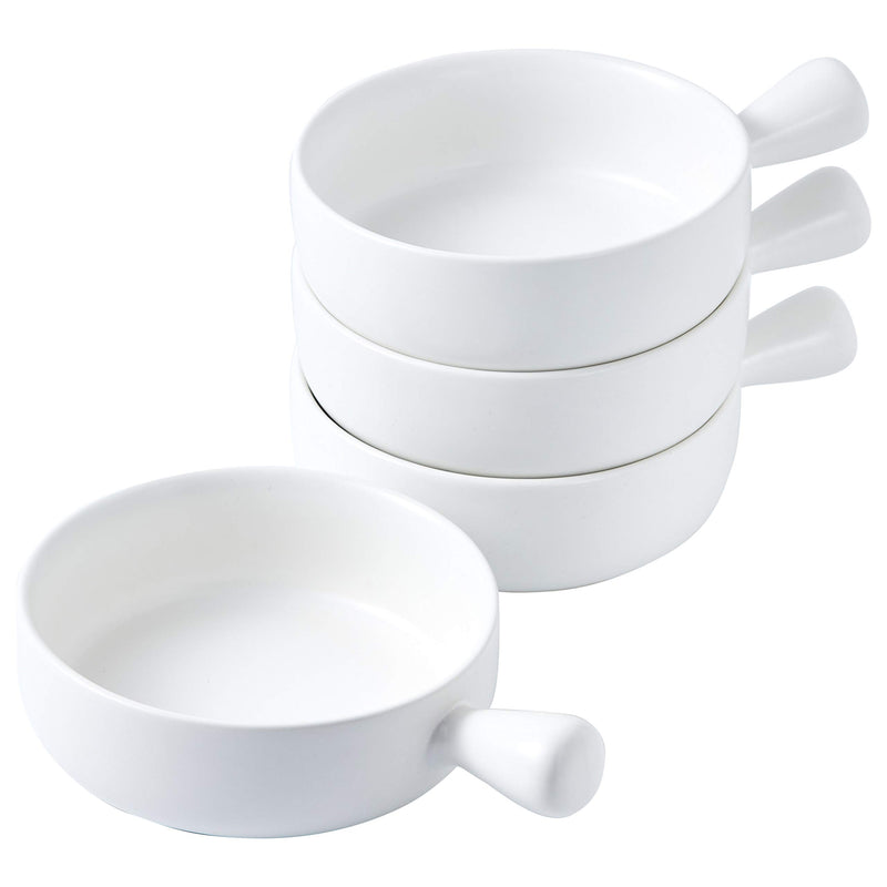 Soup Bowls 20 Ounce Set Of 4 Porcelain Matte Glaze Bowl with Handle French Onion Soup Bowl