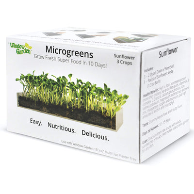 Window Garden Microgreen Organic Sunflower 3 Pack Refill  Use with Grow n Serve Kit