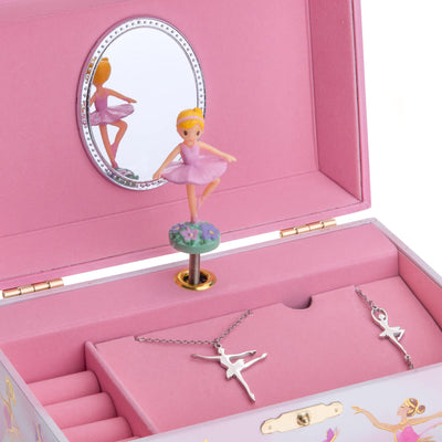 Ballerina Music Box & Little Girls Jewelry Set - 3 Ballerina Gifts