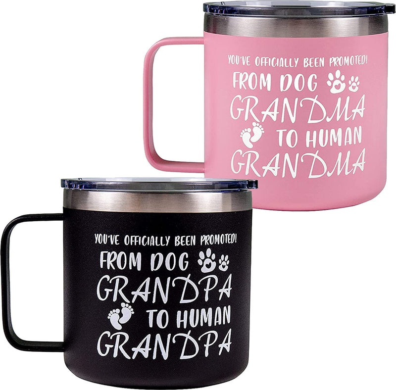 Promoted from Dog Grandma to Human Grandma Cup, Grandparents Announcement Gifts, Pregnancy