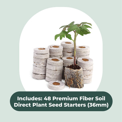 Fiber Soil Direct Plant Seed Starters (36Mm) 48 Pods - Use With Our Seed Starter Kit