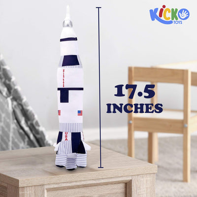 Kicko Plush Rocket Ship Toy - 1 Pack - 17.5 Inch - for Kids, Birthday Party Favors