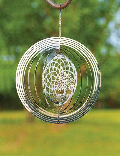 Kinetic 3D Metal Outdoor Garden Decor Wind Spinner (Tree of Life Dreamcatcher