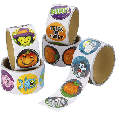 Kicko Halloween Sticker Roll for Kids - 500 Pcs Assorted Spooky Sheets - Party Favors