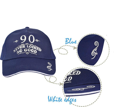 90Th Birthday Gifts For Men, 90Th Birthday Hat And Sash Men, 90 Never Looked So Good