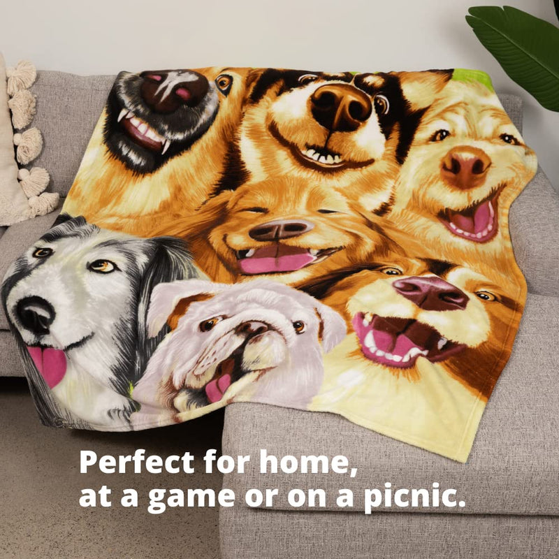 Dogs Selfie Super Soft Plush Fleece Throw Blanket