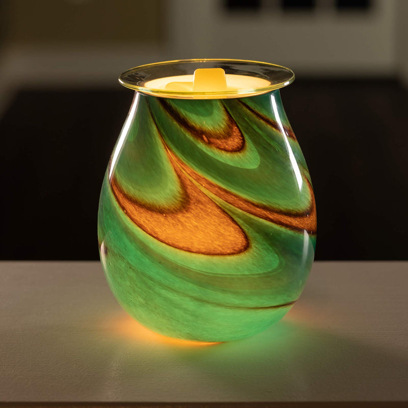 VP Home Radiant Art Glass Fragrance Warmer (Viridian Swirl