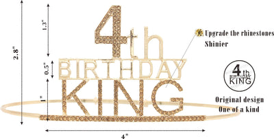 4th Birthday King Crown and Sash for Boy,4th Birthday for Him,4th Birthday Sash,4th