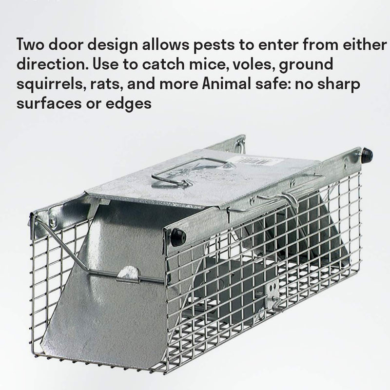 Katzco Small Animal Trap - 10 Inch Heavy-Duty Animal Trapping - for Catching Mice, Rats