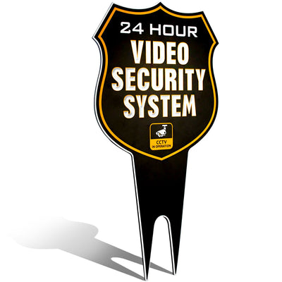 Ultra Reflective Warning 24 Hour Video Surveillance Security Camera System in Operation