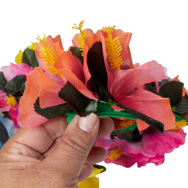 Kicko Hawaiian Flower Hair Clip, 12 Tropical Hibiscus Luau Hulahair Clip - Cool and Fun