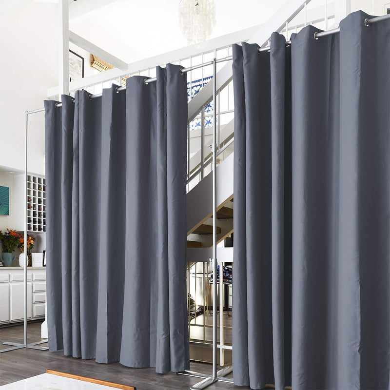 End2End Room Divider Kit - Medium A, 8ft Tall x 7ft 6in - 12ft Wide, Slate Gray (Room