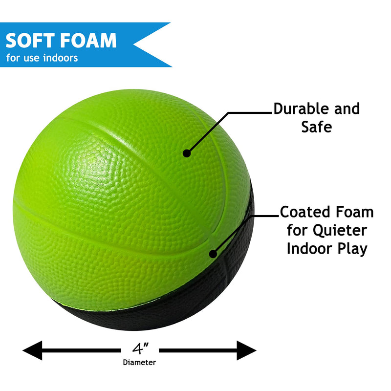 4" Foam Mini Basketball for Nerf Basketball Hoop Sets | Safe & Quiet Small Basketball