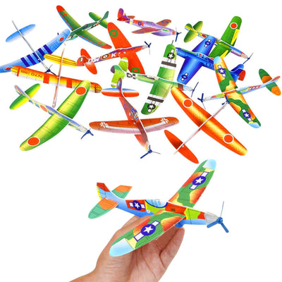 Kicko Flying Glider Plane - 48 Assorted Styrofoam Gliding Airplanes - Party Favors, Toys