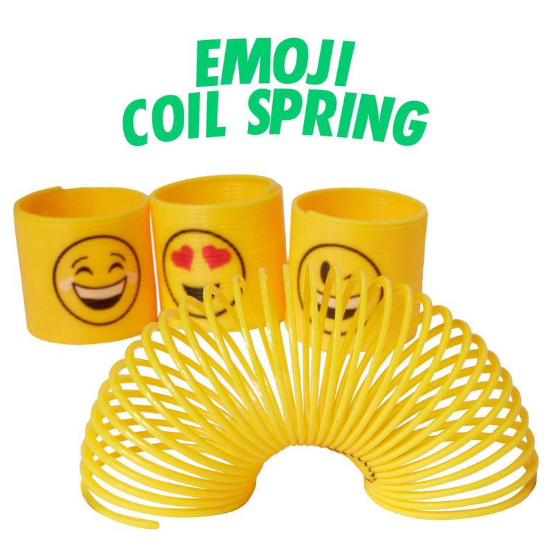 Kicko Emoji Coil Spring - 24 Pack - 1.4 Inch Spiral Emoticon Faces for Easter Basket