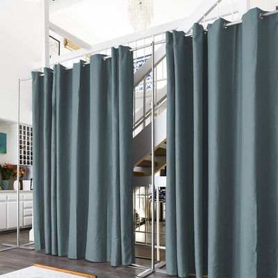 End2End Room Divider Kit - XX-Large B, 9ft Tall x 18ft - 24ft Wide, Blue Stripe (Room