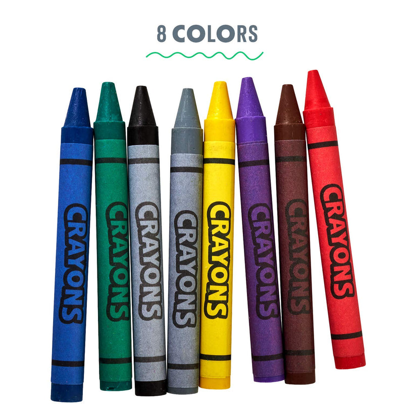 Kicko Crayon Set - 12 Packs with 8 Pieces Assorted Coloring Crayons in each Pack - a Total