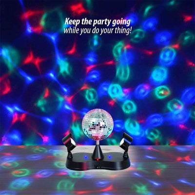 Kicko Mini Mirror Disco Ball with LED Lights - for Parties, Lighting, Halloween