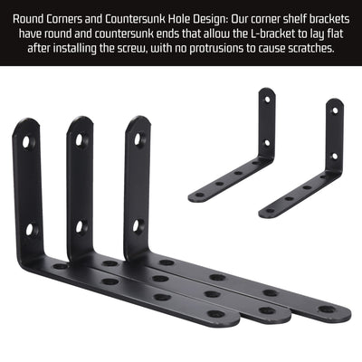 L Brackets For Shelves, Heavy Duty Steel L Bracket - Corner Bracket, Right