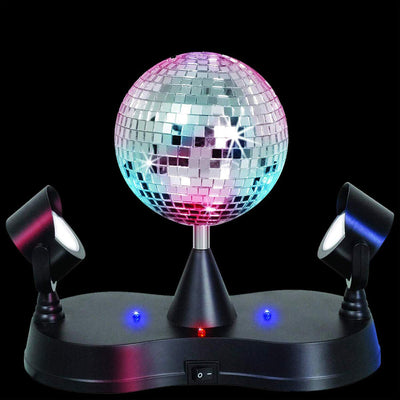 Kicko Mini Mirror Disco Ball with LED Lights - for Parties, Lighting, Halloween